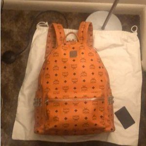 Auth orange mcm backpack